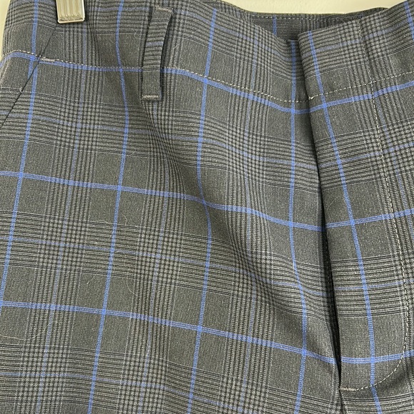 NWOT GAP Charcoal Grey with Royal Blue Plaid Print High Rise Trouser Pant SZ 12 - Picture 2 of 8